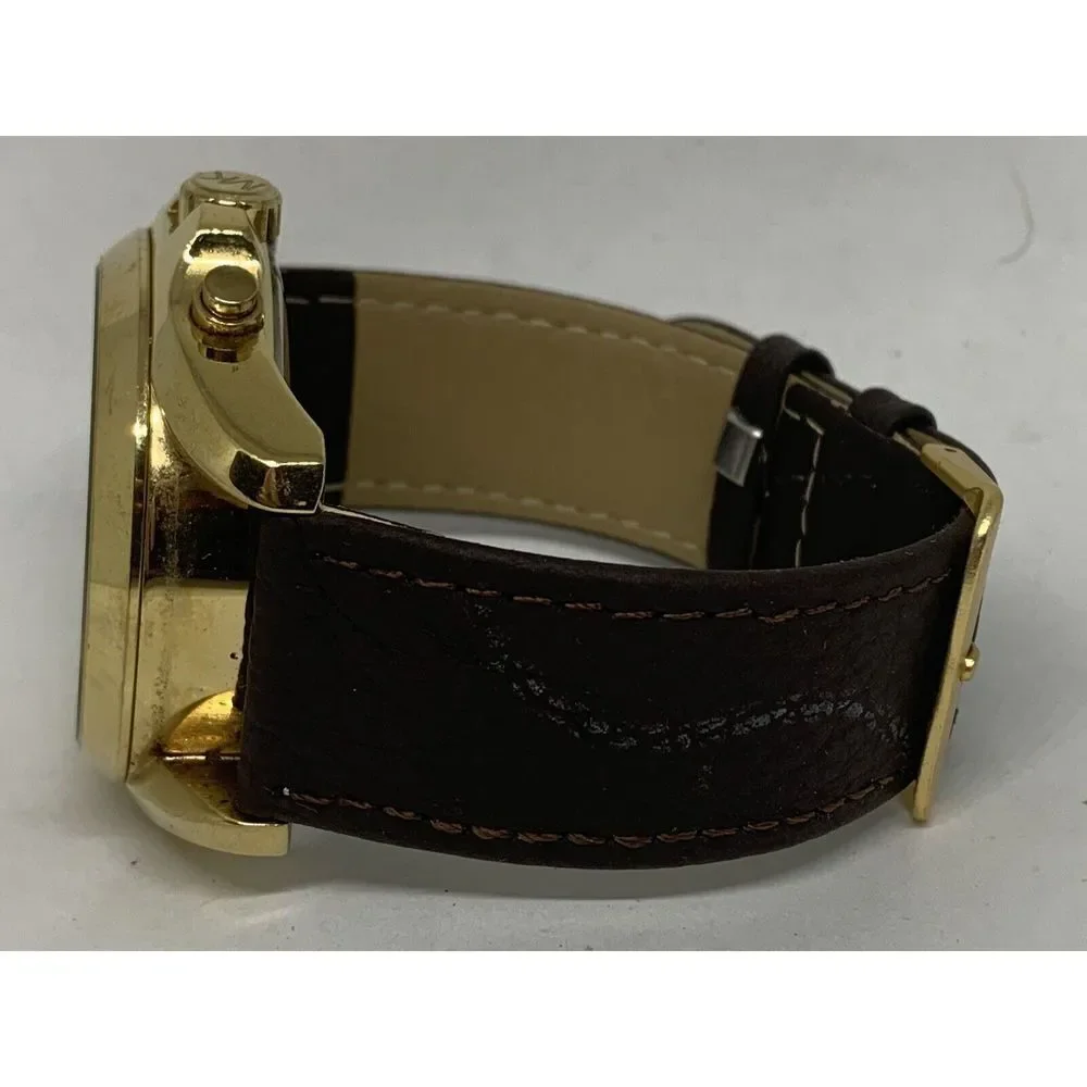 Michael Kors MK5605 Unisex Brown Leather Analog Dial Quartz Wrist Watch Hk723